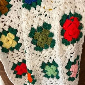 Handmade Floral Crochet Blanket - Multicolor